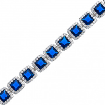 Colier Angel Cubic Collection din argint 925 cu cristale - Blue Edition - Img 5