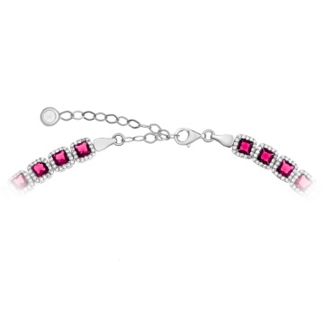 Colier Angel Cubic Collection din argint 925 cu cristale - Fuchsia Edition - Img 2