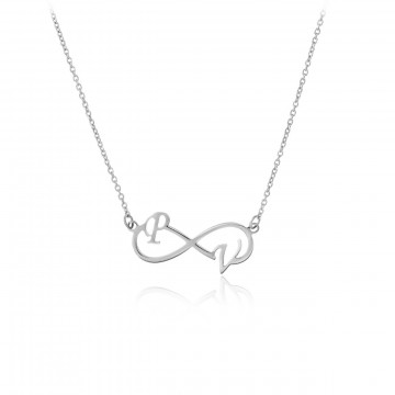 Colier Infinity din argint 925 personalizabil cu 2 initiale la alegere - Img 2