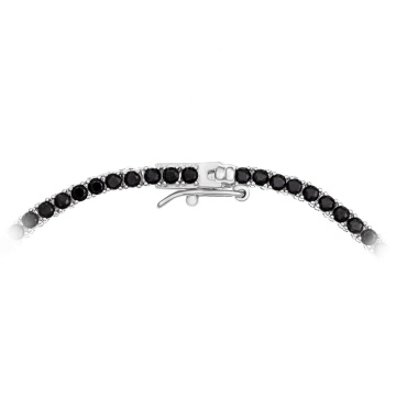 Colier Tennis Black Crystal din Argint 925 - Img 2