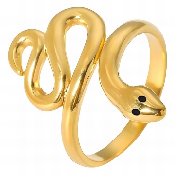 Inel reglabil Snake din Inox placat cu AUR 18K