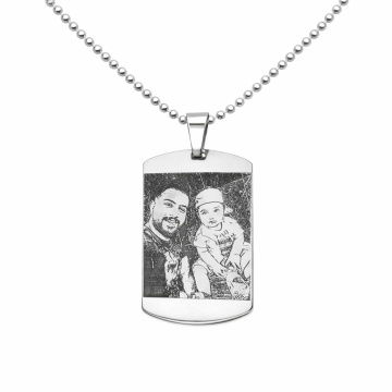 Lantisor Army cu placuta din argint 925 personalizata prin fotogravura - Img 3