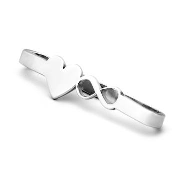 Accesoriu din Argint 925 pentru Smartwatch infinit si inimioara