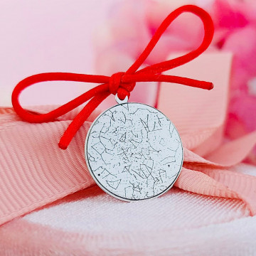 Banut Argint 2cm pentru Botez - Mot - Scaldat - Personalizabil / Harta stelara - Img 1