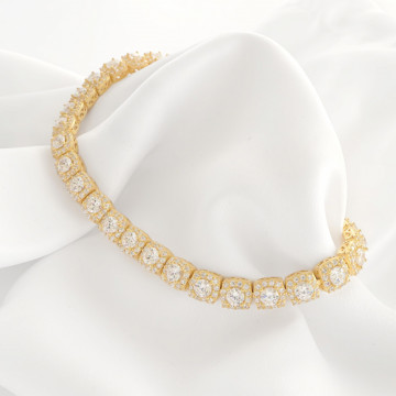 Bratara Angel Cubic Collection din argint 925 placat cu aur cu cristale - Img 3