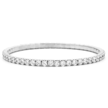 Bratara Tennis Elastica din argint 925 Crystal Clear - Img 2