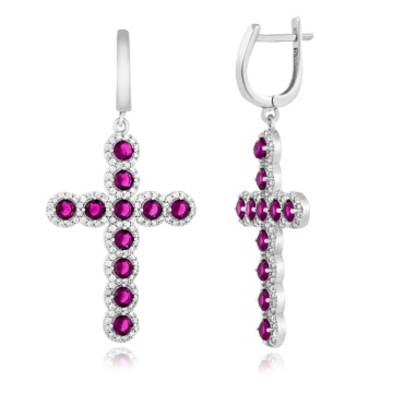 Cercei Angel Dream din argint 925 7.20g - Fuchsia