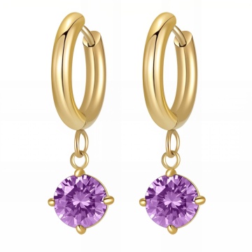 Cercei Purply din Inox placati cu AUR 18K