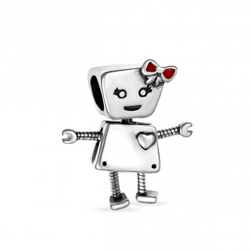 Charm din Argint 925 Robotica 3.2gr RED - Img 1