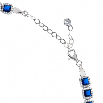 Colier Angel Cubic Collection din argint 925 cu cristale - Blue Edition - Img 6
