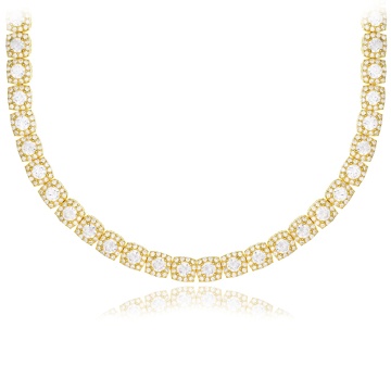 Colier Angel Cubic Collection din argint 925 placat cu aur cu cristale