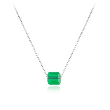 Colier din argint 925 cu cristal Smarald - Img 2