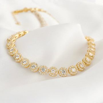 Colier din argint 925 placat cu aur cu cristale Angel Collection - Img 2