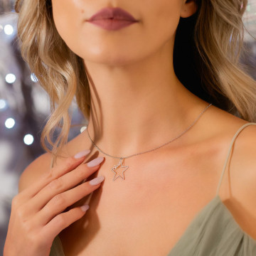 Colier din argint cu steluta personalizabil cu orice nume - Img 4
