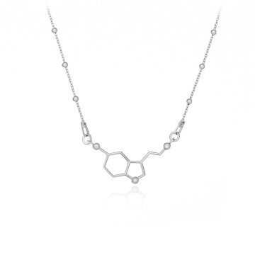 Colier din argint Serotonina 3D cu lantisor cu bilute