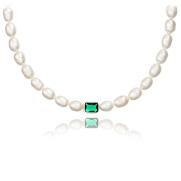 Colier Forever Green cu Perle de cultura și Argint 925