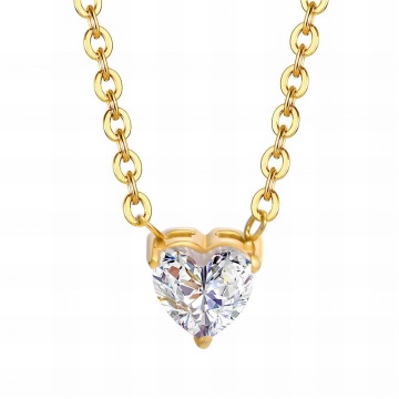 Colier Heartsio Crystal din Inox placat cu AUR - Img 2