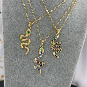 Colier Snake Color din Inox placat cu AUR 18K - Img 2