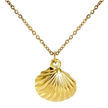 Colier Summer Shell din Inox placat cu AUR 18K - Img 1