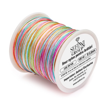 Rola snur 100m x 0.8mm - multicolor pastel - Img 1