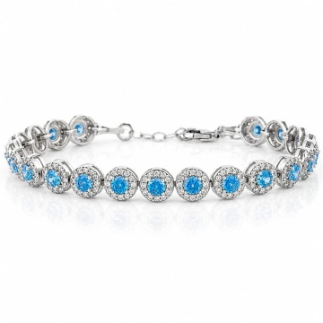 Bratara din Argint Angel Collection - Light Blue Edition