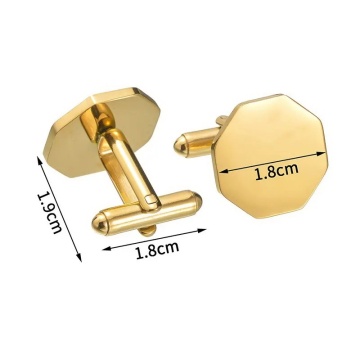 Butoni din Inox placati cu AUR - Noble Cufflinks - Img 2
