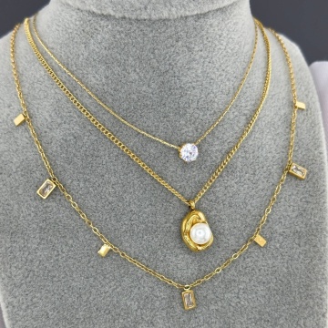 Colier Finesse din Inox placat cu AUR 18K - Img 2