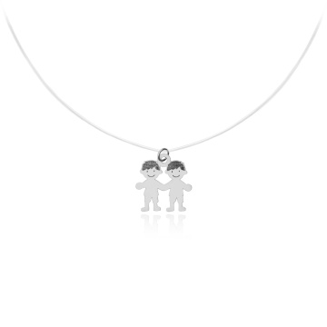 Colier invizibil My Love cu fir transparent si pandantiv din Argint 925 - Img 4