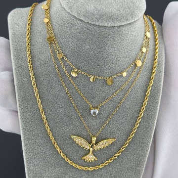 Colier Spirall din Inox placat cu AUR 18K - Img 2