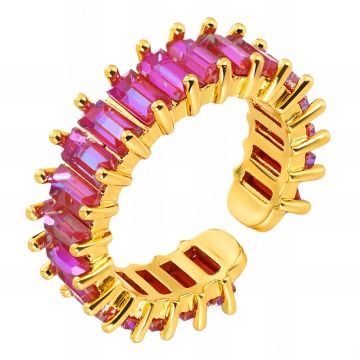 Inel Bliss Pink din Inox placat cu AUR