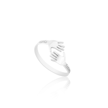Inel din Argint 925 Holding Hands / Personalizabil cu nume sau initiale - Img 5
