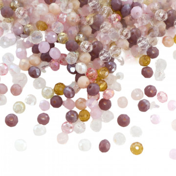 Mix Pastel cristale rondele 4mm multicolor pastel ~ aprox 410 buc