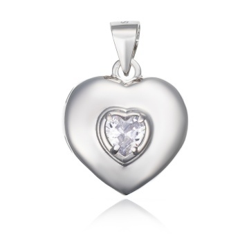 Pandantiv personalizabil Heart din argint 925 cu cristal alb