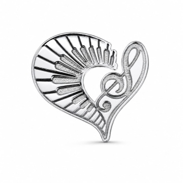 Pin personalizat din Argint 925 - Piano Heart