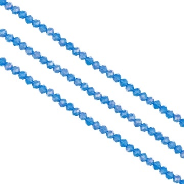 Șirag cristale rondele 4mm, culoare Albastru Azure AB - Aprox 130 buc - Img 2