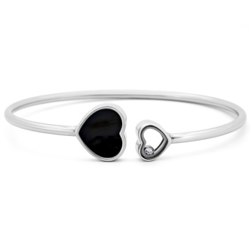 Bratara fixa Black Heart din Argint 925 6g - Img 2