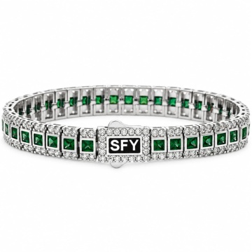 Brățară Tennis SFY din Argint 925 cu Cristale Zirconia Verzi