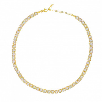 Colier Angel Cubic Collection din argint 925 placat cu aur cu cristale - Img 3