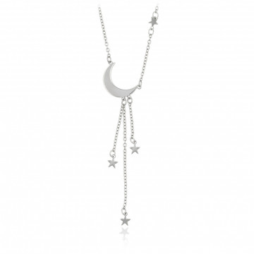 Colier personalizabil din argint 925 Moon & Stars HD