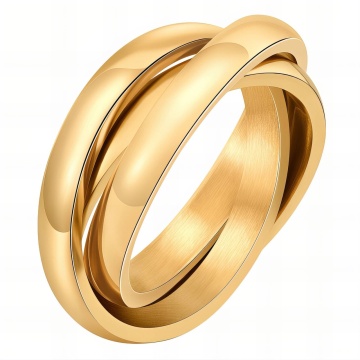 Inel Trilogy Gold din Inox placat cu AUR 18K M7/55