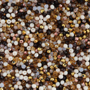Mix cristale rondele 4mm multicolor chocolate ~ aprox 410 buc - Img 2