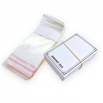 Set 50 ambalaje (carton+folie) 8x5.5cm Argint 925 - Img 1