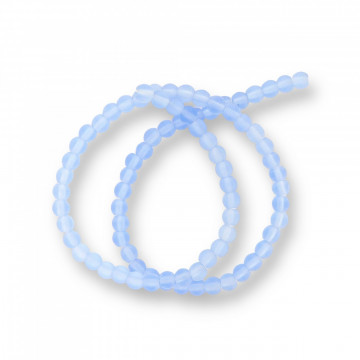 Șirag cristale 4 mm Frosted mat Sky Blue, șirag Aprox 80 buc