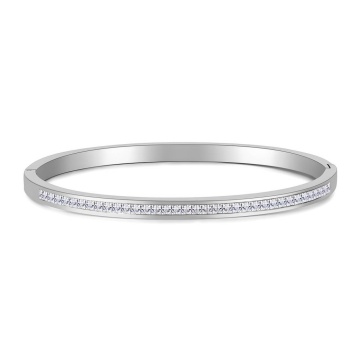 Bratara Fixa din Inox placata cu Aur Alb