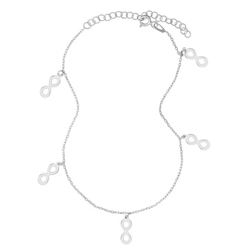 Bratara Infinity cu charmuri din Argint 925 pentru picior