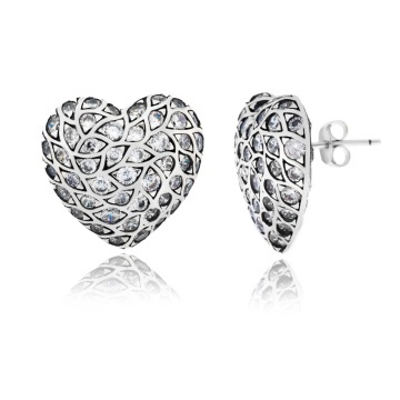 Cercei Crystal Hearts din argint 925