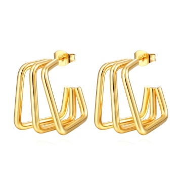 Cercei Pitus din Inox placati cu AUR 18K