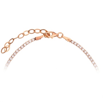 Colier Tennis Crystal Embrace din Argint 925 placat cu aur roze - Img 2