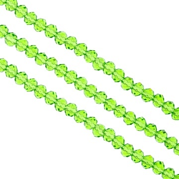 Cristale rondele fațetate de 6 mm - șirag aprox 90 bucăți - Verde
