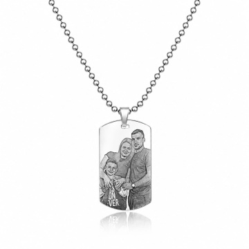 Lantisor Army cu placuta din argint 925 personalizata prin fotogravura - Img 4